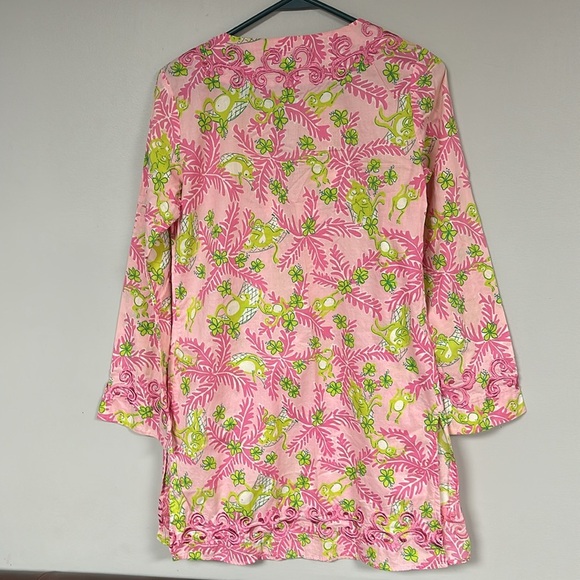 Lilly Pulitzer Mini Cotton Dress / Cover up Monkey Print, Palm Tree Dress, XS - Picture 3 of 12